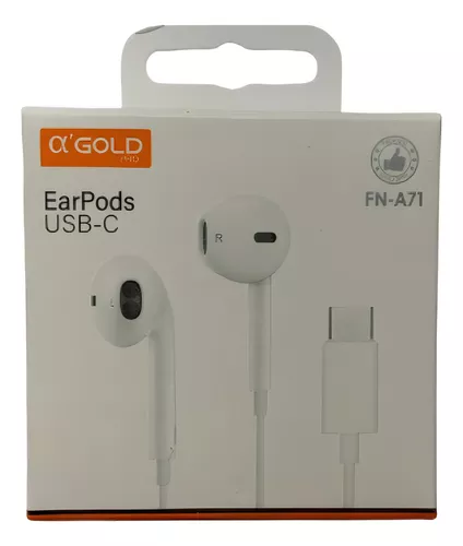 EARPODS USB-C  ALPHA GOLD (LINHA IPHONE 15, 15 PRO e 15 PRO MAX)