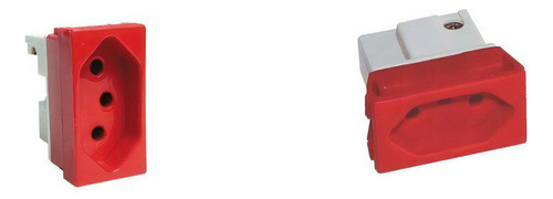 Tomada Modulo 2p+t 10a 250v Vermelha Stella Steck 868060vm