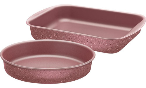 Jogo De Assadeiras Antiaderente 2 Peças Rosa Tramontina