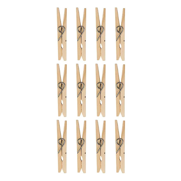 Prendedor Pregador De Roupa Madeira Natural 12 Unidades Mor