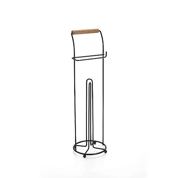 Suporte De Chão 4 Rolos De Papel Higiênico Cor Preto Arthi