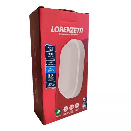 Luminária Oval Tartaruga Led 8w 6500k Bivolt Cor Da Luz Branco-frio 110v/220v - Lorenzetti