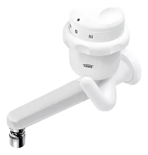 Torneira Elétrica Parede Reta Cozinha 220v 5400w Quente Acabamento Branco Frequência Fame