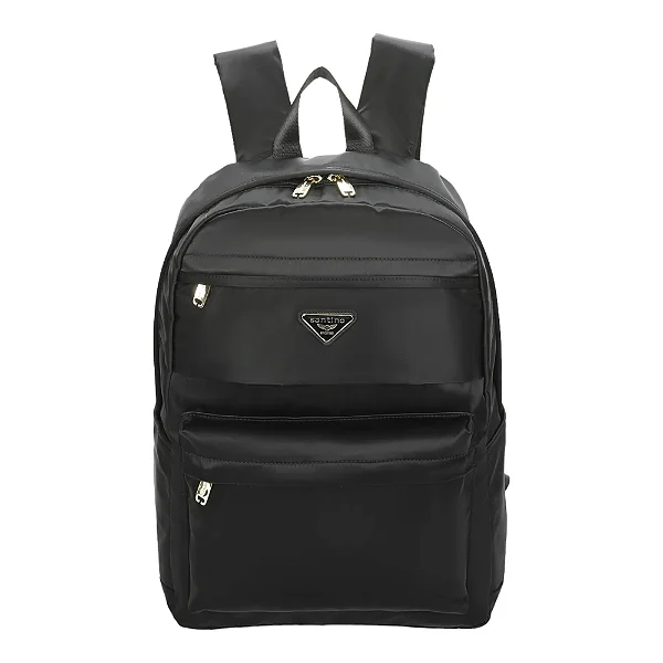 Bolsa Mochila Blossom Nylon Preta Santino