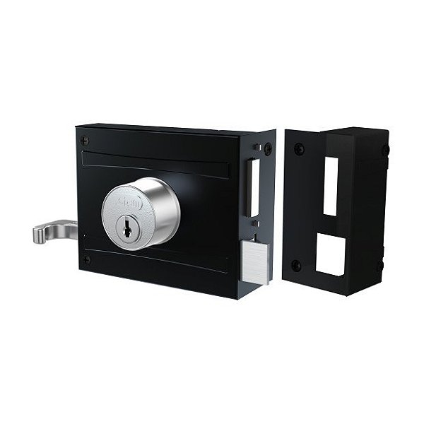 Fechadura 701/100 Preto Fosco Espelho Inox Stam