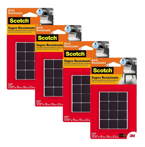 Feltro Anti Risco Eva Quadrado Preto P Scotch 3M