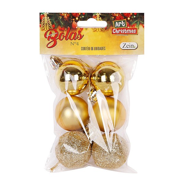 Bolas Lisa Dourada Nº 4 Com 6 Peças ATEF