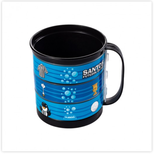 Caneca Divertida de Plástico 360 ml Santos Produto Oficial Licenciado Plasútil