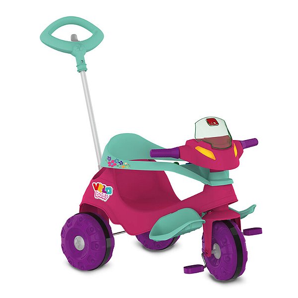 Triciclo Velobaby G2 Passeio & Pedal (Rosa) Bandeirante