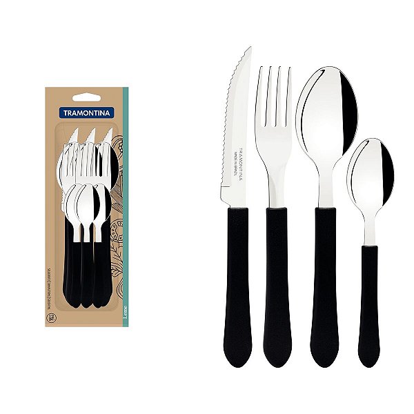 Faqueiro Leme com Lâminas em Aço Inox 12 Peças Tramontina