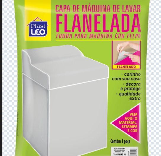 Capa Para Maquina de Lavar Flanelada Lisa M Plast Leo