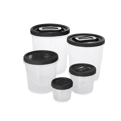 Kit Potes 5 Peças Com Tampa Preta de Rosca Uninjet