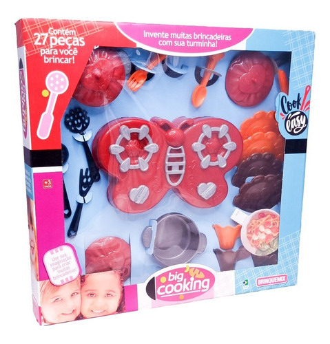 Kit Cozinha Infantil Completa Jogo De Panela Acessorios Cor Bordô - Brinquemix