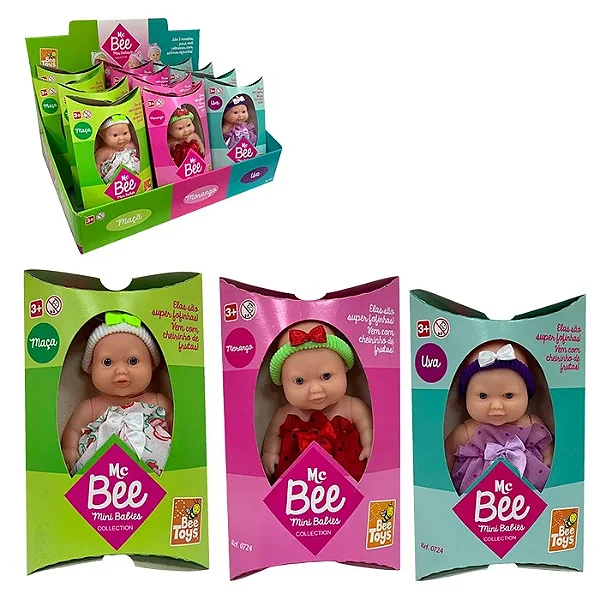 Mini Bonecas Babies Mc Bee 12Pcs ATEF