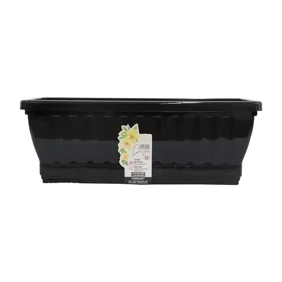 Vaso Jardineira Com Prato N35 Preto Uninjet