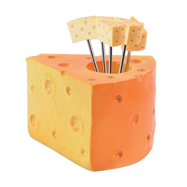 Paliteiro Para Petiscos De Cerâmica Modelo Queijo ATEF