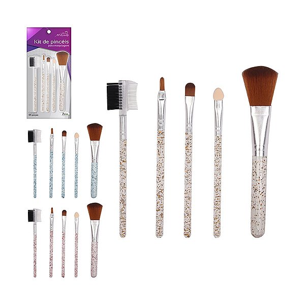 Pincel Maquiagem Glitter C/5pcs Art Beauty