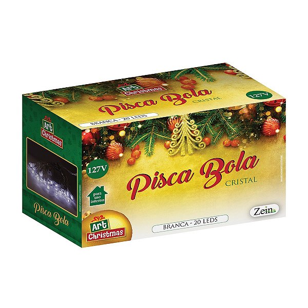 Pisca Bola Cristal Com 20 Leds Branco ATEF