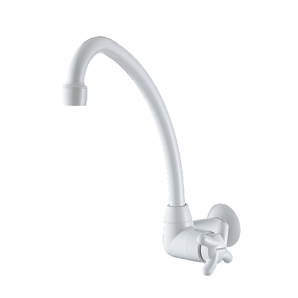 Torneira Cozinha Abs Branco Bica Movel 1/4 Parede Lorenzetti