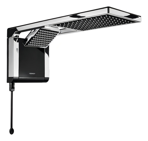 Chuveiro Elétrico De Parede Acqua Ultra Duo Flex Preto-cromado 6800w 220v Lorenzetti
