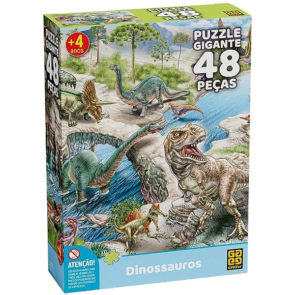 Quebra-cabeça Gigante 48 peças Dinossauros Grow