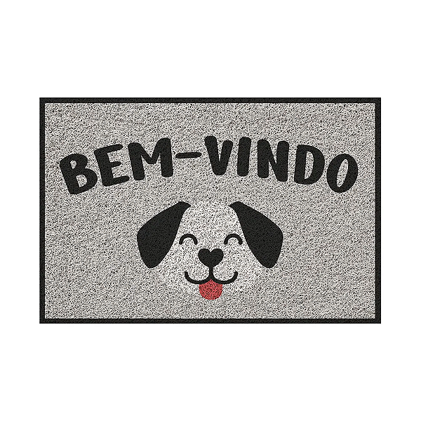 Capacho De Porta Vinílico Estampado Bem-Vindo Cachorro 60X40cm Uzoo