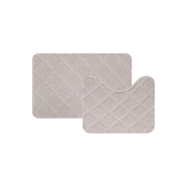 Jogo Tapetes De Banheiro Microfibra 2 Pcs Soft Clean Uzoo