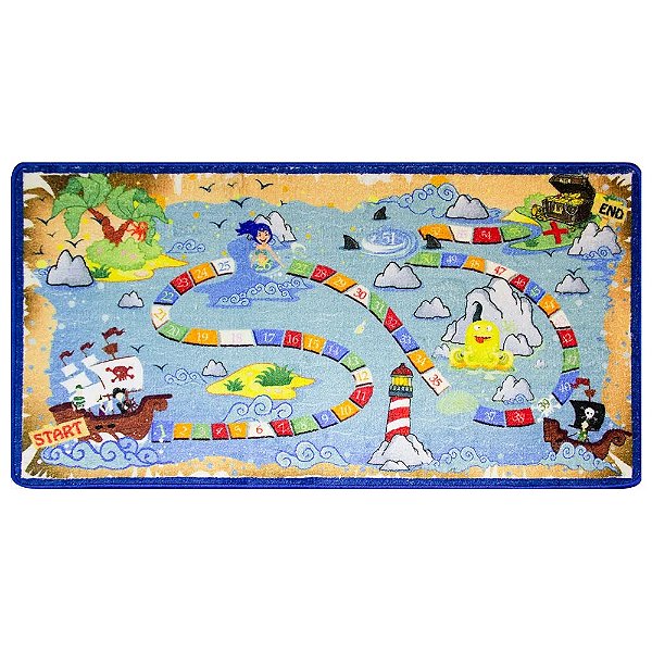 Tapete Infantil Navio Pirata 110X57cm Uzoo