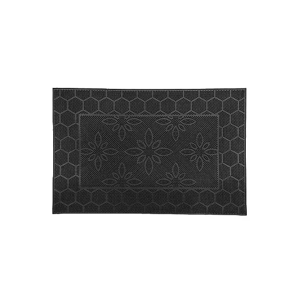 Capacho De Porta Borracha Dots Flor 60X40cm Uzoo