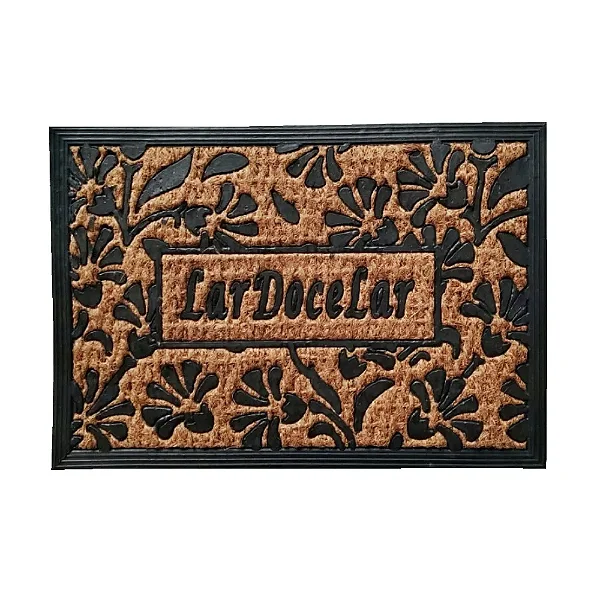 Capacho De Porta Borracha Panamá Floral 60X40cm Uzoo