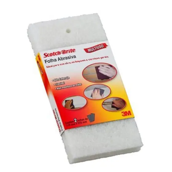 Folha De Acabamento Scotch-brite Extra Fina 2 Un 110x225mm 3m