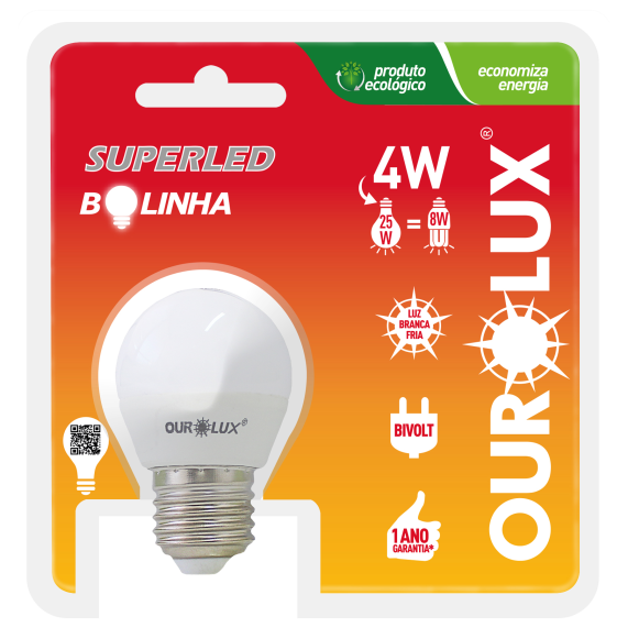 Lâmpada Bolinha Superled 4.w 6500k Luz Branca Ourolux