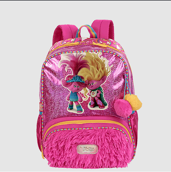 Mochila Grande Trolls Sisters Colorido Sestini