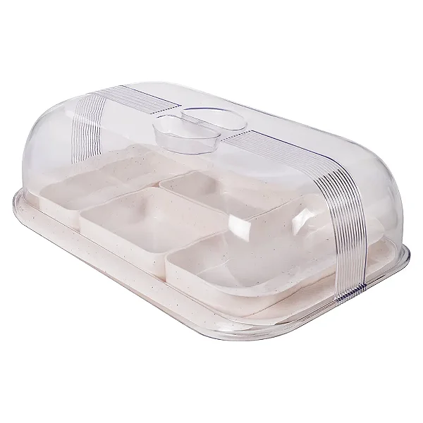 Bandeja para Aperitivos com Tampa Gourmet Plasutil
