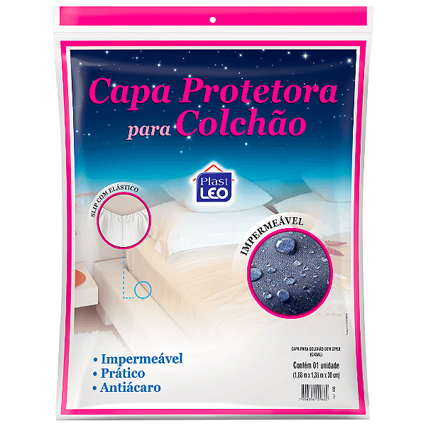 Capa para Colchão Impermeável Slip Elástico Solteiro Plast Leo