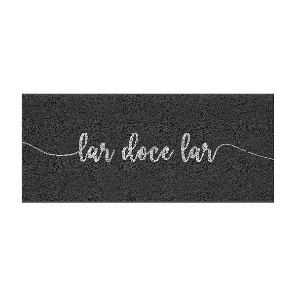 Capacho De Porta Vinílico Estampado Lar Doce Lar Grafite 70X30cm Uzoo