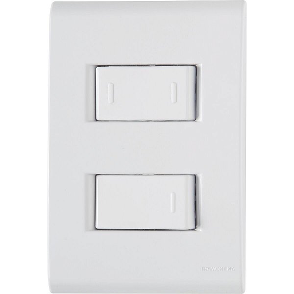 Conjunto 4x2 com 1 Interruptor e 1 Interruptor Paralelo 10 a 250 V Branco Tramontina