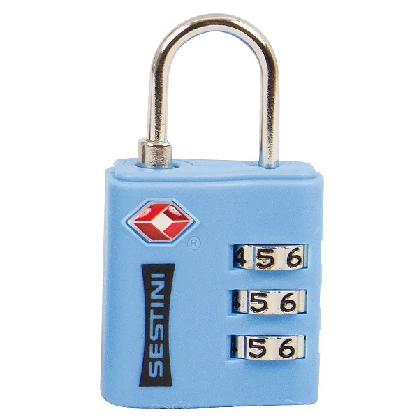 Cadeado TSA com Combinação Azul Sestini