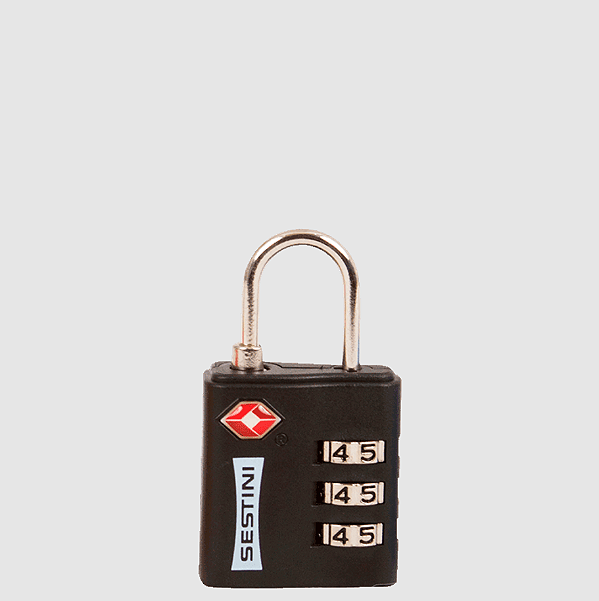 Cadeado TSA com Combinação Preto Sestini