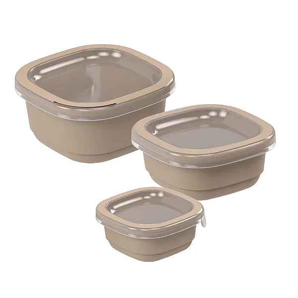 Conjunto 3 Potes Encaixaveis Com Visor Lume Plasutil