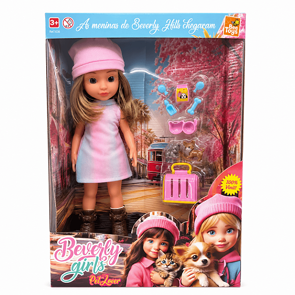 Boneca Beverly Girls Pet Lover Com Acessórios - Bee Toys