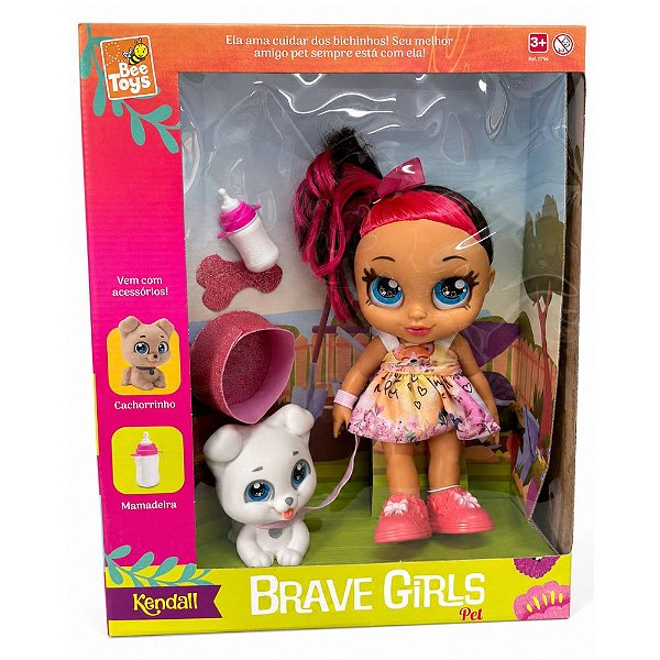 Boneca Brave Girls Kendall Pet Com Acessórios - Bee Toys