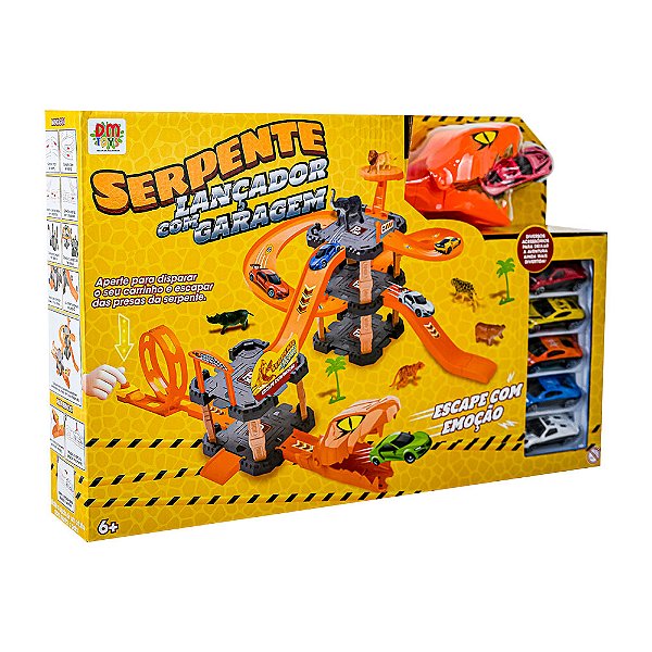 Serpente Lançador com Garagem Car - DM TOYS