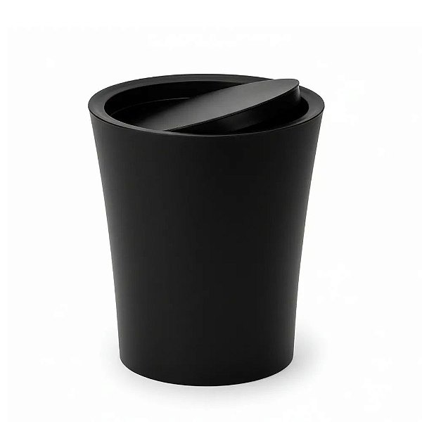 Lixeira Com Tampa Basculante 3L Preto DasPlast