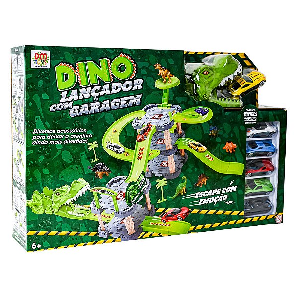 Dino Lançador com Garagem Car - DM YOYS