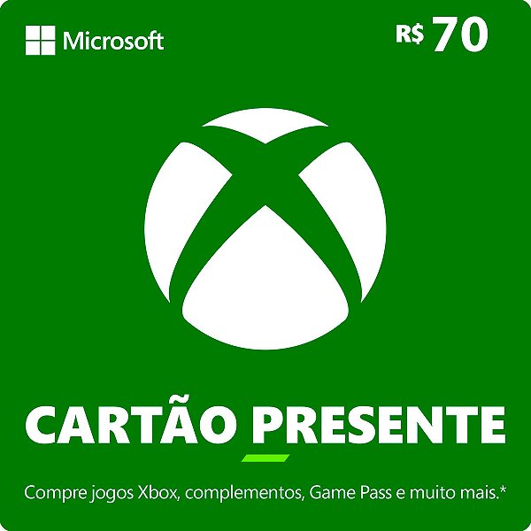 Xbox Cartão Presente R$70
