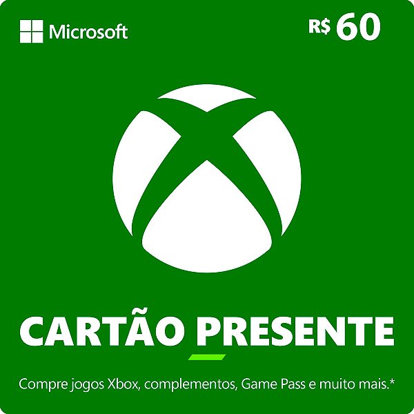 Xbox Cartão Presente R$60