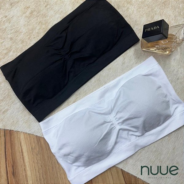 Kit 2pç - Top Faixa com Bojo Removível sem Costura