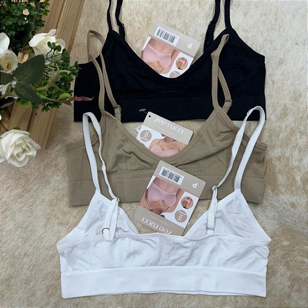 Kit 3pç - Top sem costura e sem bojo