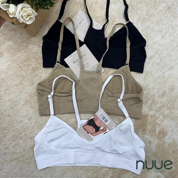 Kit 3pç - Top Nadador sem costura e sem bojo